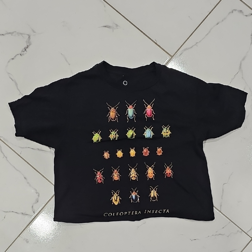 EUC Women's Black Insect Graphic T-Shirt